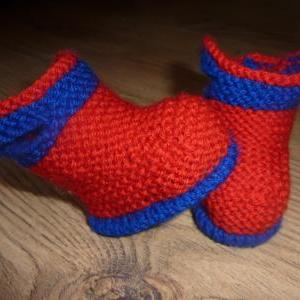 Hand Knitted Baby Welly Boot Style Booties