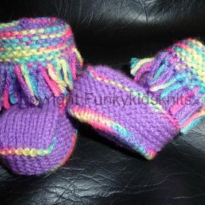 Hand Knitted Funky Baby Booties